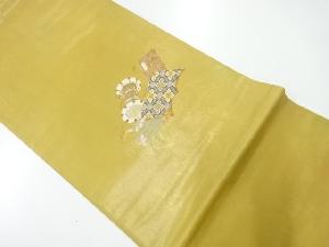 アンティーク　読本に鼓・花模様織出し袋帯（材料）